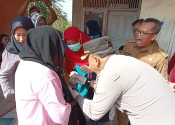 Kapolsek Pamanukan Hadiri Pekan Imunisasi Nasional di Desa Anggasari