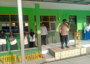 Bhabinkamtibmas Polsek Pamanukan Menjadi Irup Di MTs Darul Ma’arif, Ini Amanat yang Disampaikannya..