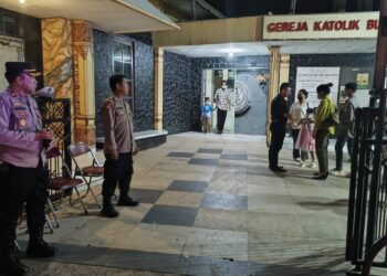 Polsek Pamanukan Lakukan Pengamanan di Gereja Katolik St Maria Bunda Pembantu Abadi