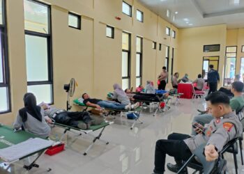 Sambut HUT Bhayangkara ke-77, Polres Subang Gelar Bhakti Kesehatan Donor Darah