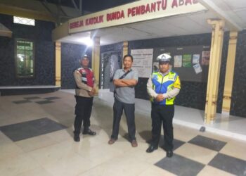 Polsek Pamanukan Lakukan Pengamanan di Gereja Katolik St Maria Bunda Pembantu Abadi