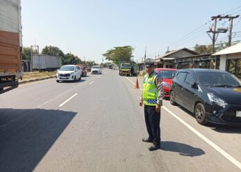 Unit Lantas Polsek Pamanukan Rutin Patroli di Daerah Rawan Laka Lantas