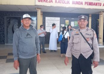 Beri Rasa Aman, Polisi Jaga Ibadah Minggu di Gereja