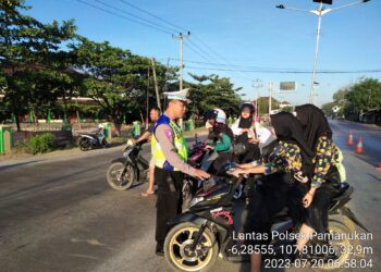 Tekan Angka Fatalitas Kecelakaan Lalulintas, Unit Lantas Polsek Pamanukan Berikan Edukasi pada Pelajar