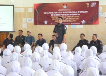 Tingkatkan Pemahaman dan Partisipasi Pemilih Pemula, PPK Legonkulon Gelar Road Show to School