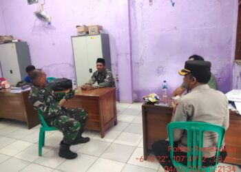 Pastikan Pilkades Aman, TNI-POLRI di Pamanukan Sambangi Panitia Pilkades