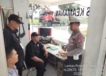 Cegah Kecelakaan Lalulintas, Unit Lantas Polsek Pamanukan Berikan Edukasi pada Security Perusahaan