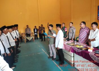 Kapolsek Pamanukan Hadiri Pelantikan Panitia Pilkades di Desa Pamanukan Sebrang