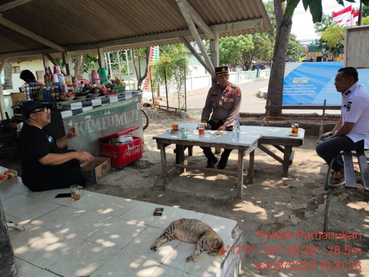 Jalin Sinergitas, Kapolsek Pamanukan Ngawadul Bari Ngopi Bareng Camat Pamanukan