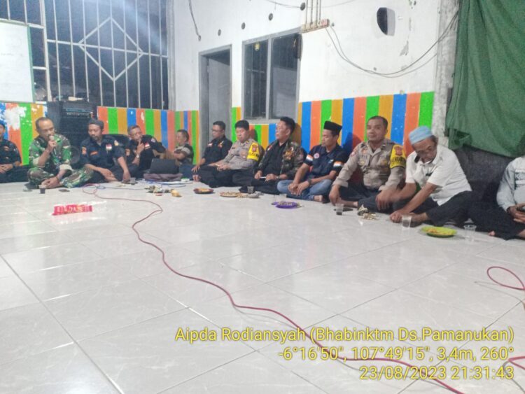 Ciptakan Situasi Kamtibmas Kondusif, Bhabinkamtibmas Polsek Pamanukan Hadiri Pembentukan Satkamling Desa Pamanukan
