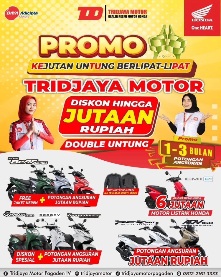 THR Banyak? Saatnya Beli Motor Baru di Tridjaya Motor, Banyak Bonusnya!